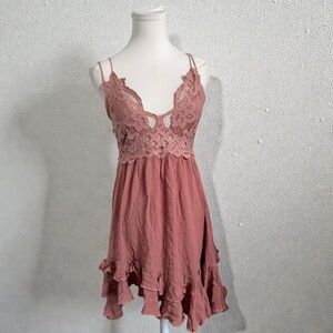 Free People Soft Ruffle Mini Dress – Small 
Romantic Boho Cottagecore
